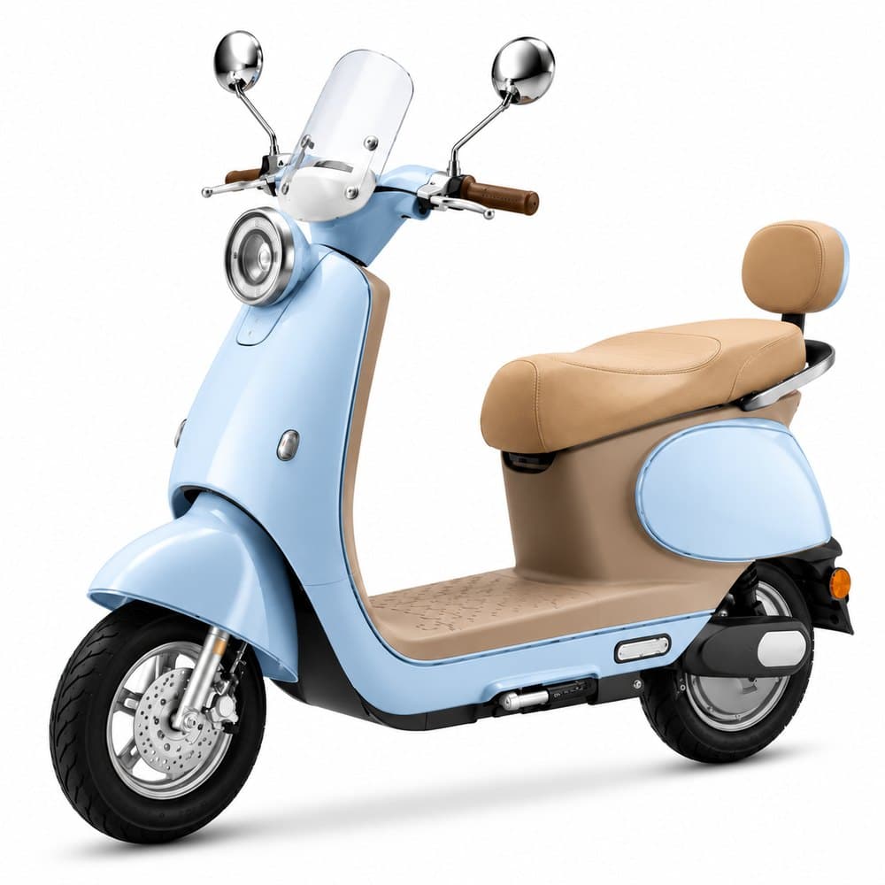 HISPEED Urban C8 — Urbana, Scooter retrô 800W com baú traseiro, controle remoto e retrovisores.